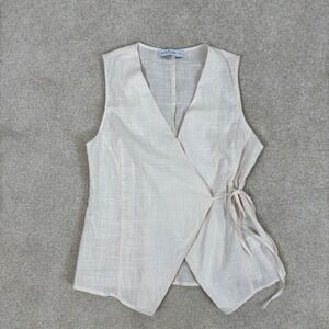 Petal & Pup Cream Cotton Wrap Vest Top Size L NWOT